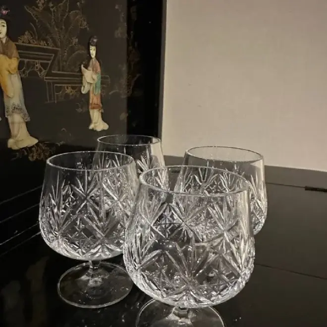 Хрустальные бокалы для коньяка, 4 шт