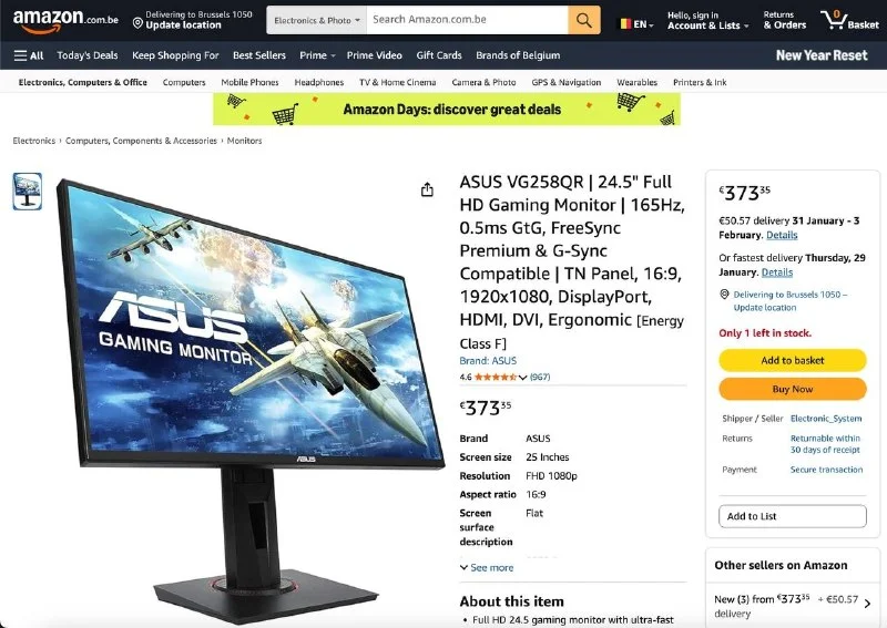 Монитор ASUS VG258QR (TUF Gaming)